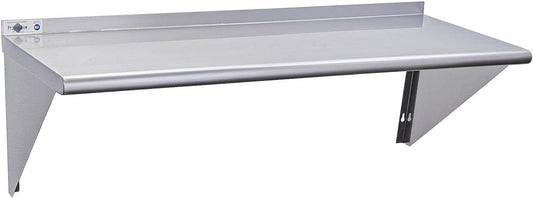 Profeeshaw NSF Stainless Steel Shelf 14” x 36”, 300 lb Commercial Shelves Wall Mounted Metal Shelving with Backsplash and 2 Brackets for Restaurant, Bar, Utility Room, Kitchen and Garage