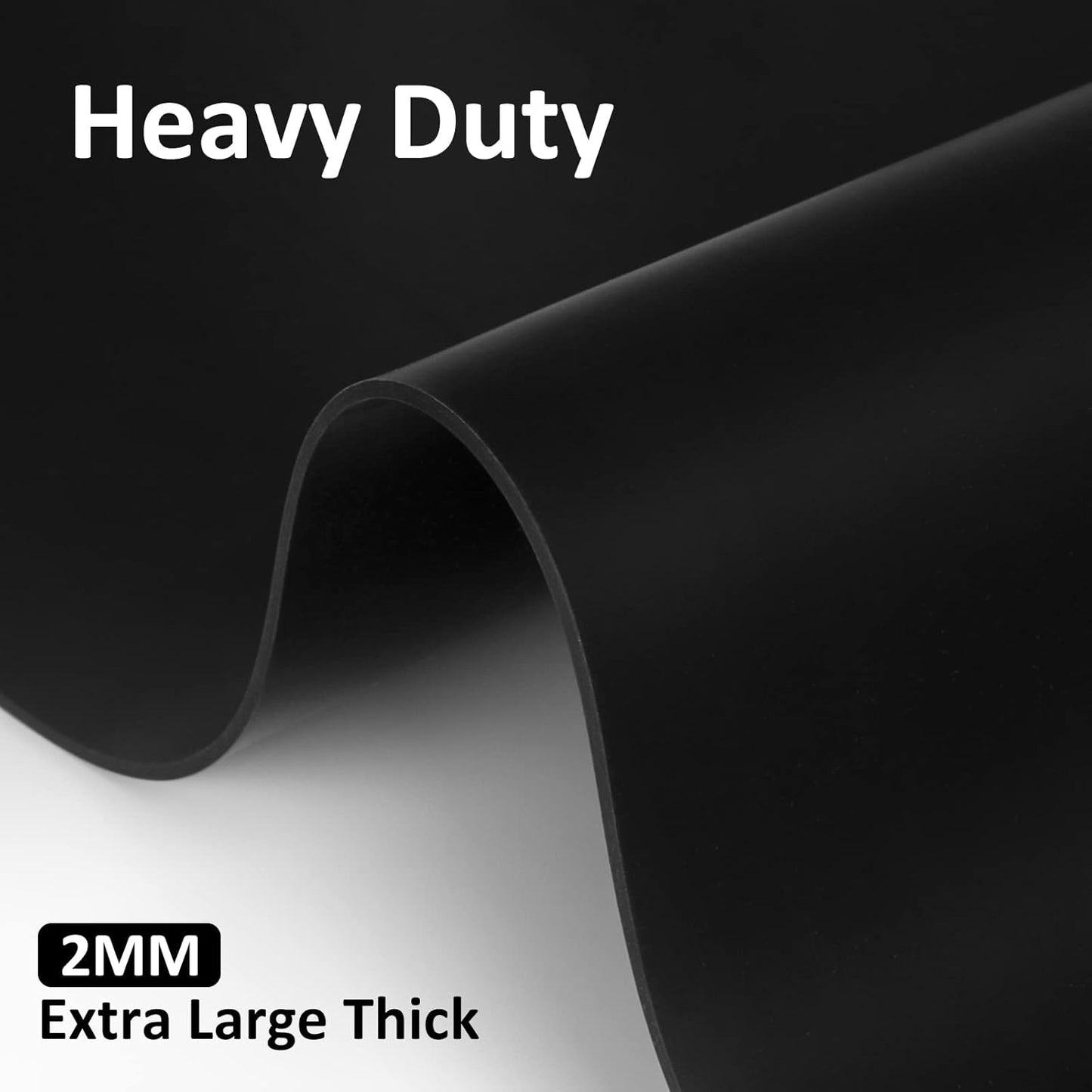 Silicone Mats for Kitchen Counter Thicker Extra Large Heat Resistant Mats Countertop Protector Liners for Bottom of Oven Air Fryer Coffee Maker, 24" x 16" x 2 mm, Black