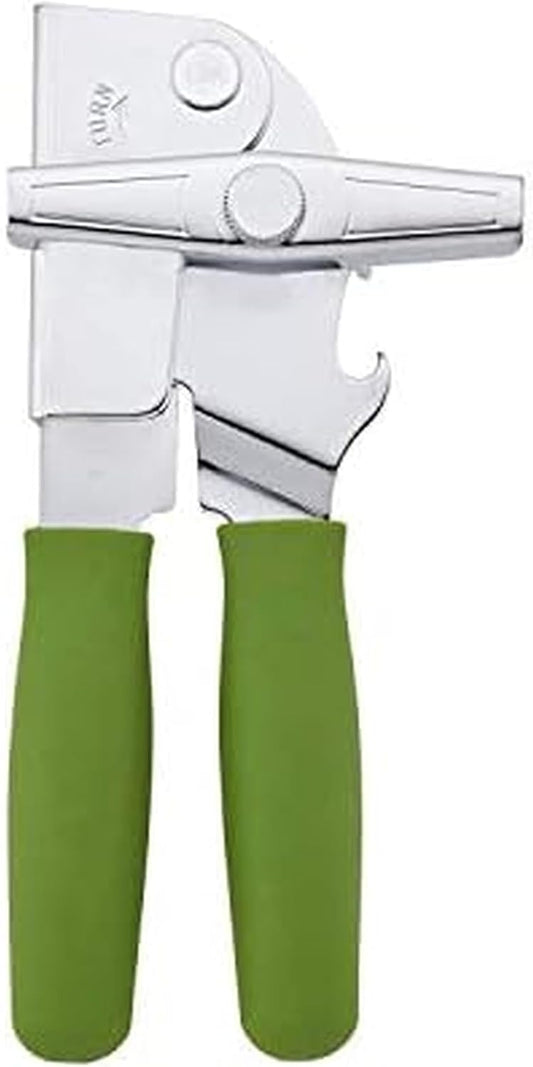 Swing-A-Way Portable Can Opener with Sharp Blade, Manual Hand Held, 2-in-1 Can and Bottle Opener, Made of Steel, Easy Turn Knob, Basic Kitchen Essentials (Green)