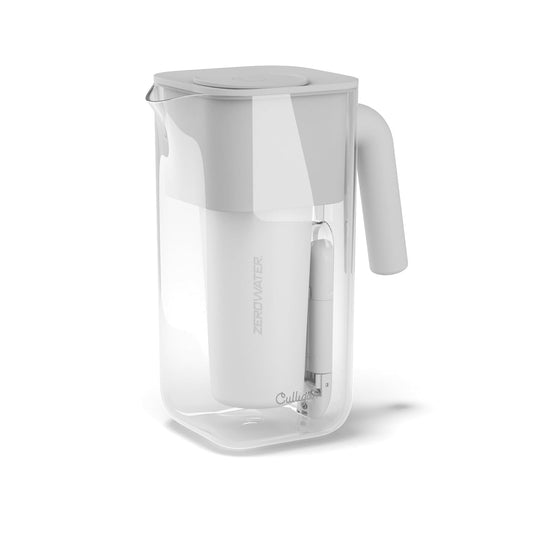 Culligan with ZeroWater Technology 8-Cup Water Filter Pitcher – Includes 5-Stage Advanced Water Filter, IAPMO Certified to Reduce Lead, Total PFAS (Forever Chemicals), Mercury, Fluoride, and Chlorine