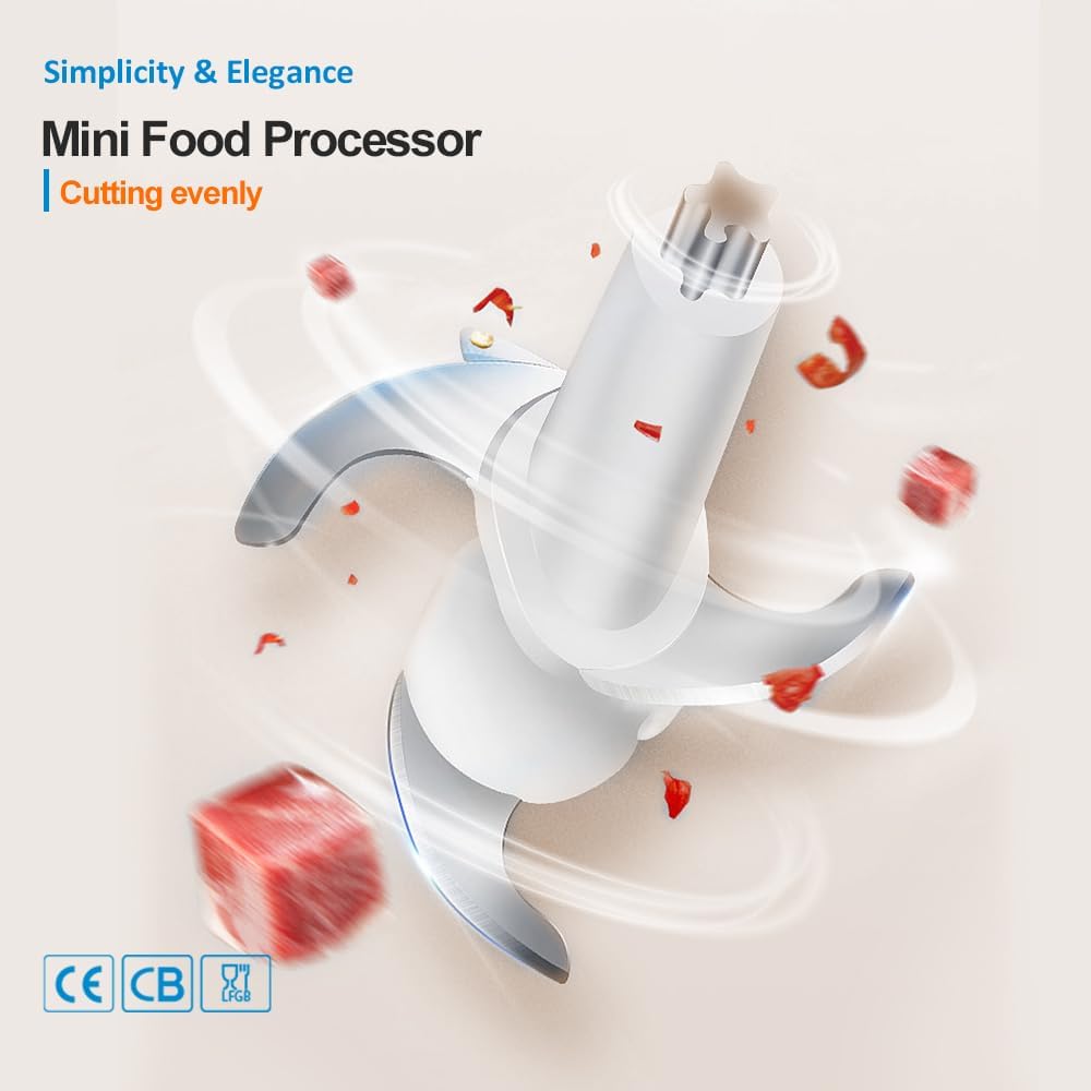 Wireless Electric Food Processor，600ML Electric Food Chopper For Meat,Onions,vegetables,Garlic,Complementary Food, Meat Chopper Blender