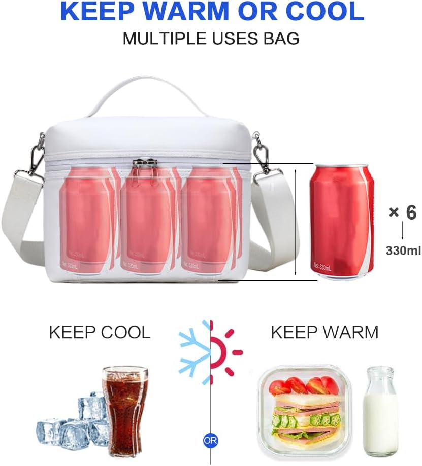 NOL Natural Organic Lifestyle Insulated Lunch Bags for Women Cooler Bag Lightweight Nylon Waterproof Lunch Box For Work