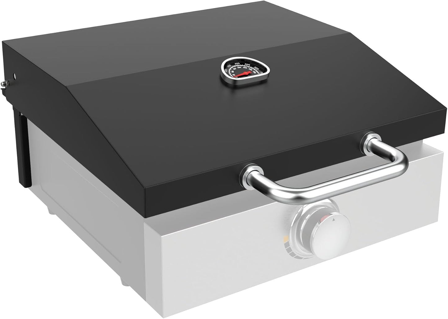 Hard Cover Hood with Temperature Gauge for Blackstone 17 inch Table Top Griddle, Hinged Lid for Blackstone 17" Front or Rear Grease Model, Black