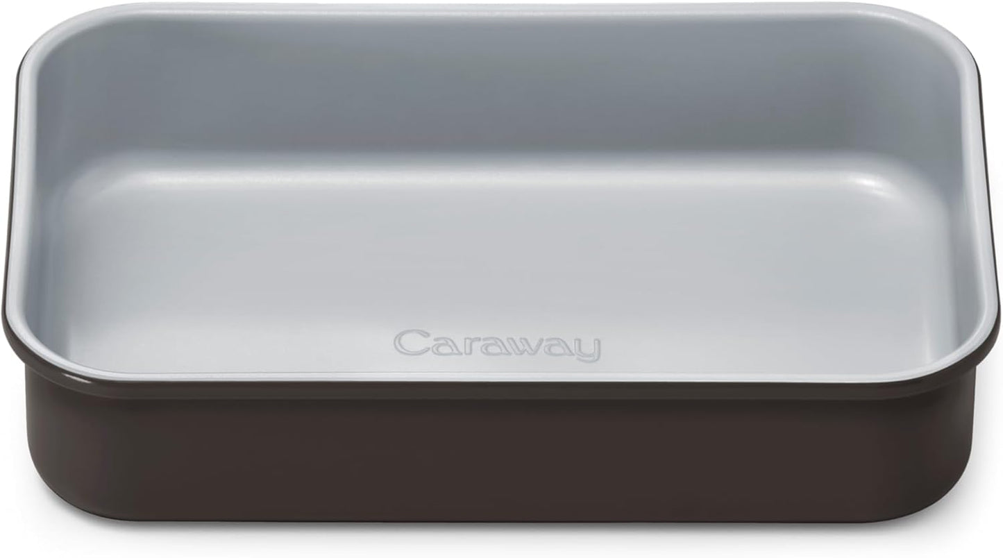 Caraway Nonstick 9” x 6.5” Small Rectangle Baking Pan – Non-Toxic, PTFE & PFOA Free – Aluminized Steel Core – Deep Ceramic Baking Pan for Casseroles, Lasagna & More - Black