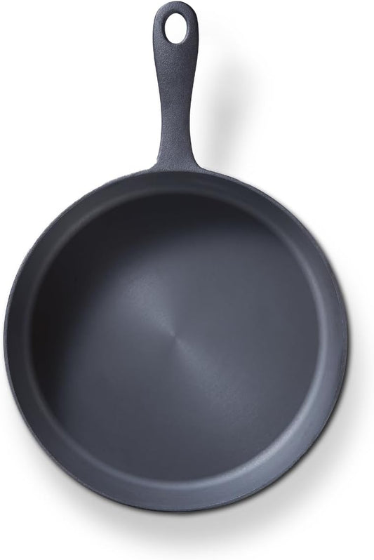 Flambo 12 Inch Cast Iron Skillet - Naturally Non-Stick, Pre-Seasoned Frying Pan, Smooth Nonstick Finish for Grilling, Frying, Sauteing, Searing, Baking - Use on Oven, Stove, Grill, or Campfire