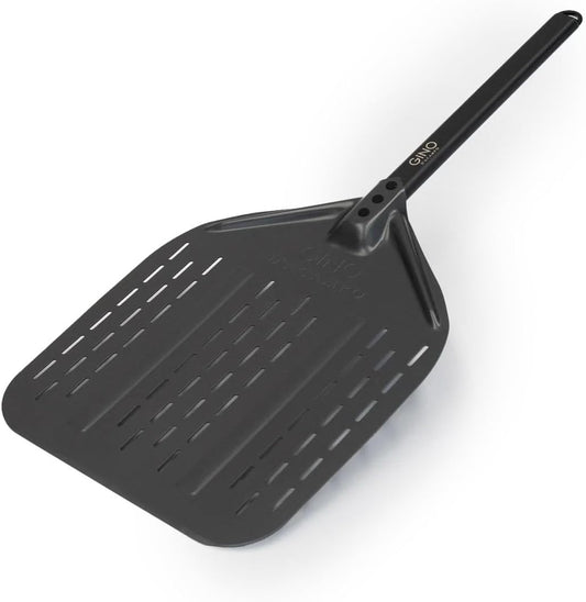 Gino D'Acampo 12" Perforated Pizza Peel: Effortlessly Slide, Rotate, and Retrieve Pizzas - Professional-Grade Perforated Pizza Paddle - Essential Tool for Perfect Homemade Pizzas