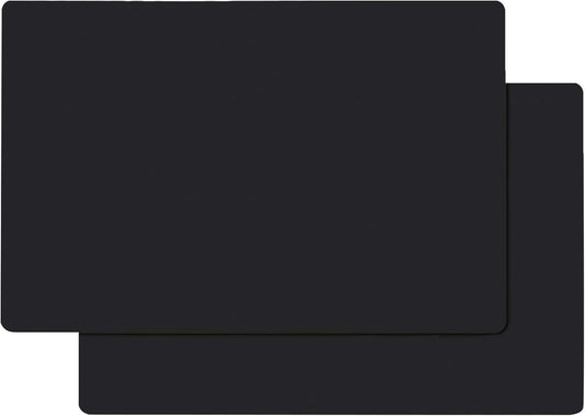 Gartful Silicone Mats for Kitchen Counter, Thicker 0.06", 25 x 17 inches Multipurpose Table Mat, Silicone Pad Desk Work Mat, Nonstick Nonskid Heat-Resistant Pad, Placemat, Black, 2PCS