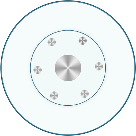 40" Heavy-Duty Lazy Susan Turntable - 1/3" Extra-Thick Tempered Glass - Silent & Smooth Swivel for Large Dining Tables, Centerpiece
