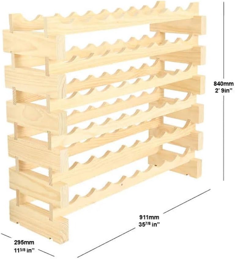 54 Bottle Wine Rack Natural Pine