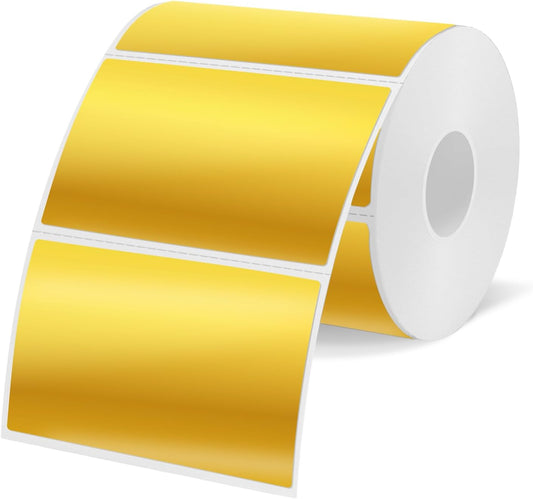 3x2 Inch Holographic Thermal Labels, Gold Thermal Sticker Labels, Rainbow Glitter Stickers for Price, Barcode, Mailing, Name, DIY Custom Logo Design, 200 Pcs/1 Roll