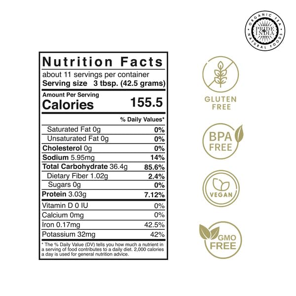 Pride of India - PACK of 6 - White Rice Flour 1 lbs (454 gm) Mild Slightly Sweet Neutral Taste Freshly Milled in Small Batches | Used for Cooking Baking Coating Thickening Pancakes Noodles Pudding