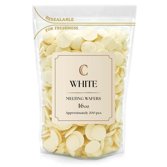 KIDU Chocolate Melting Wafers 16 Ounces Bulk Perfect For Dipping, Deserts, Baking And More - 1 Pound (White New)