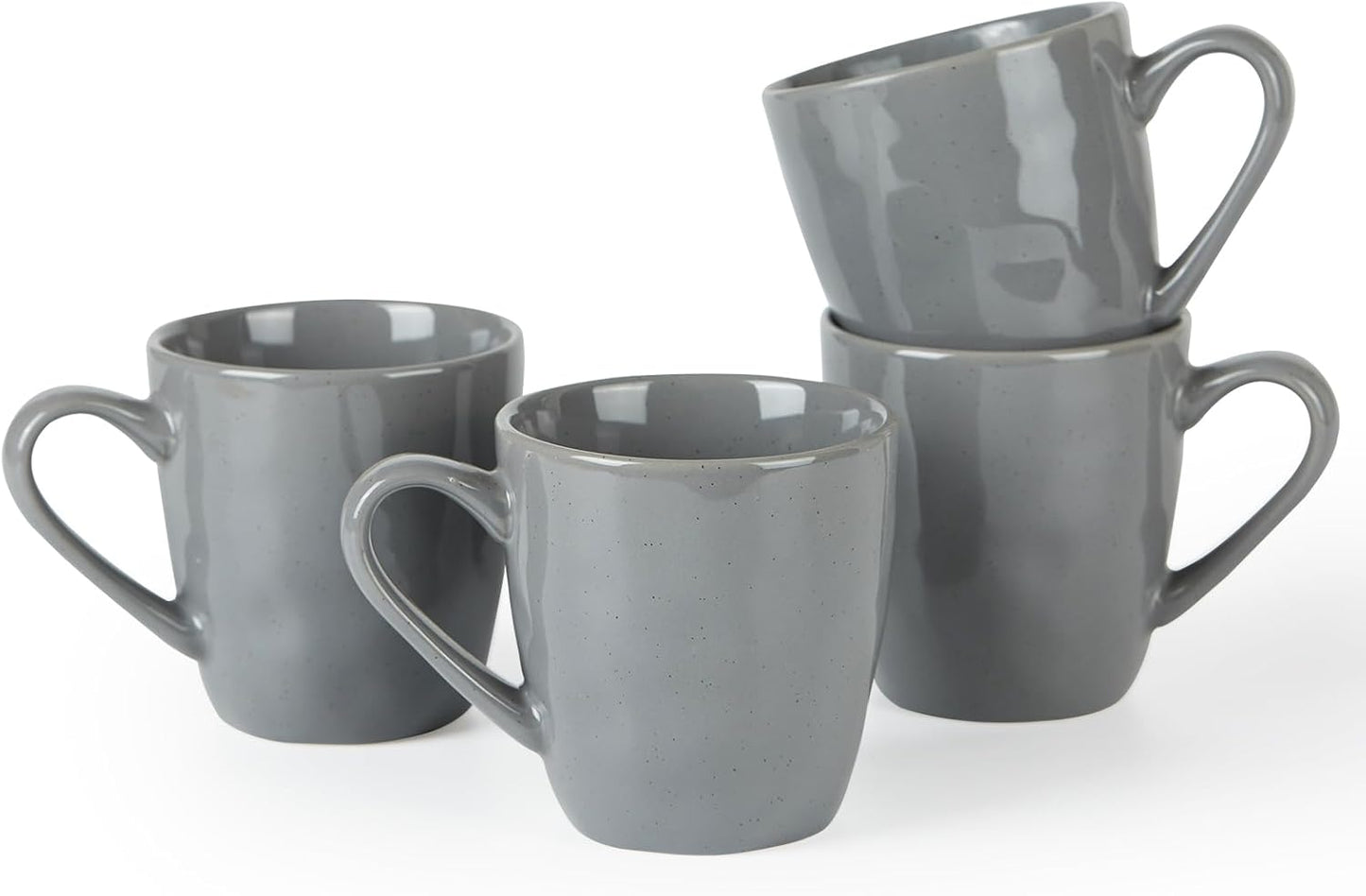 famiware Mars 4 Pieces Coffee Mug, 14 oz Tea Mug, Catering Mugs with Handle for Coffee, Tea, Cocoa, Milk, Dark Gray