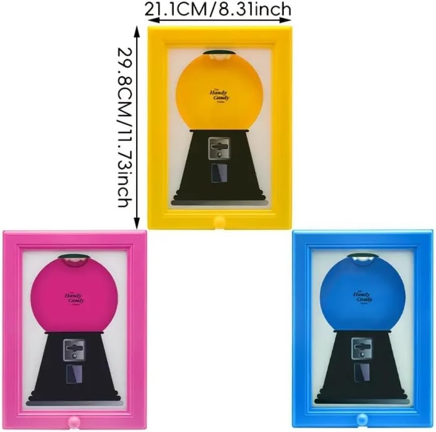 Candy Dispenser Picture Frame, Handy Candy Frame Dispenser,Hanging Machine Art For Candies, Nuts, Dog & Cat Treats, Suitable for Holiday Gifts (Blue)