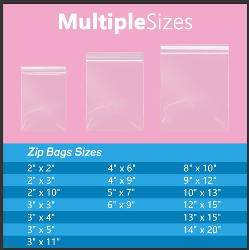 iMailer - 100 Pcs- 13" x 15" Zip Bags- 2 Gallon Zip Bags- Clear Resealable Zip Poly Bag 2 Mil for Clothing, T-Shirts, Pants, Storage