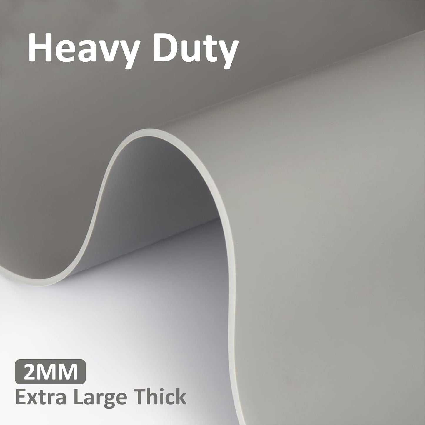 Silicone Mats for Kitchen Counter, Nonslip Silicone Mats for Crafts Countertop Protector Heat Resistant Mat (78.7” x 24” x 0.08”, Grey)