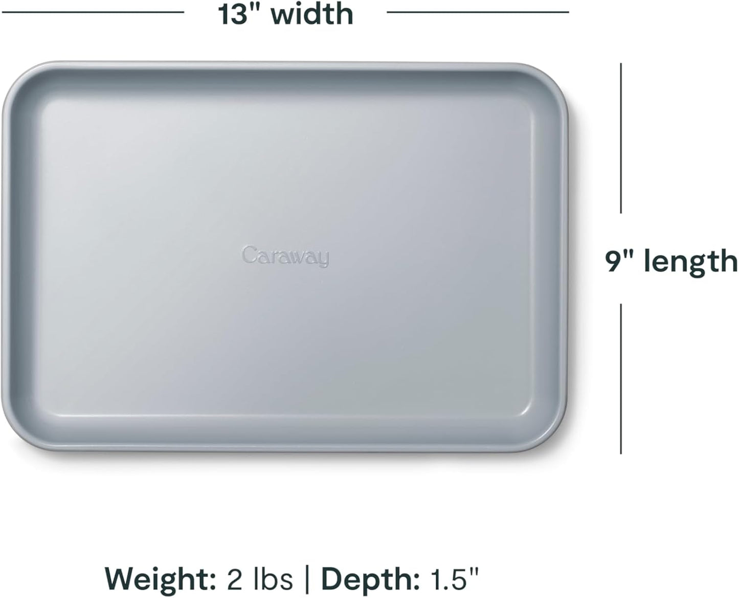 Caraway Nonstick Ceramic Small Baking Sheet Duo (9x13”) – Non-Toxic, PTFE & PFOA Free – Oven Safe – Aluminized Steel Core – Mini Sheet Pan for Baking, Roasting & More - White