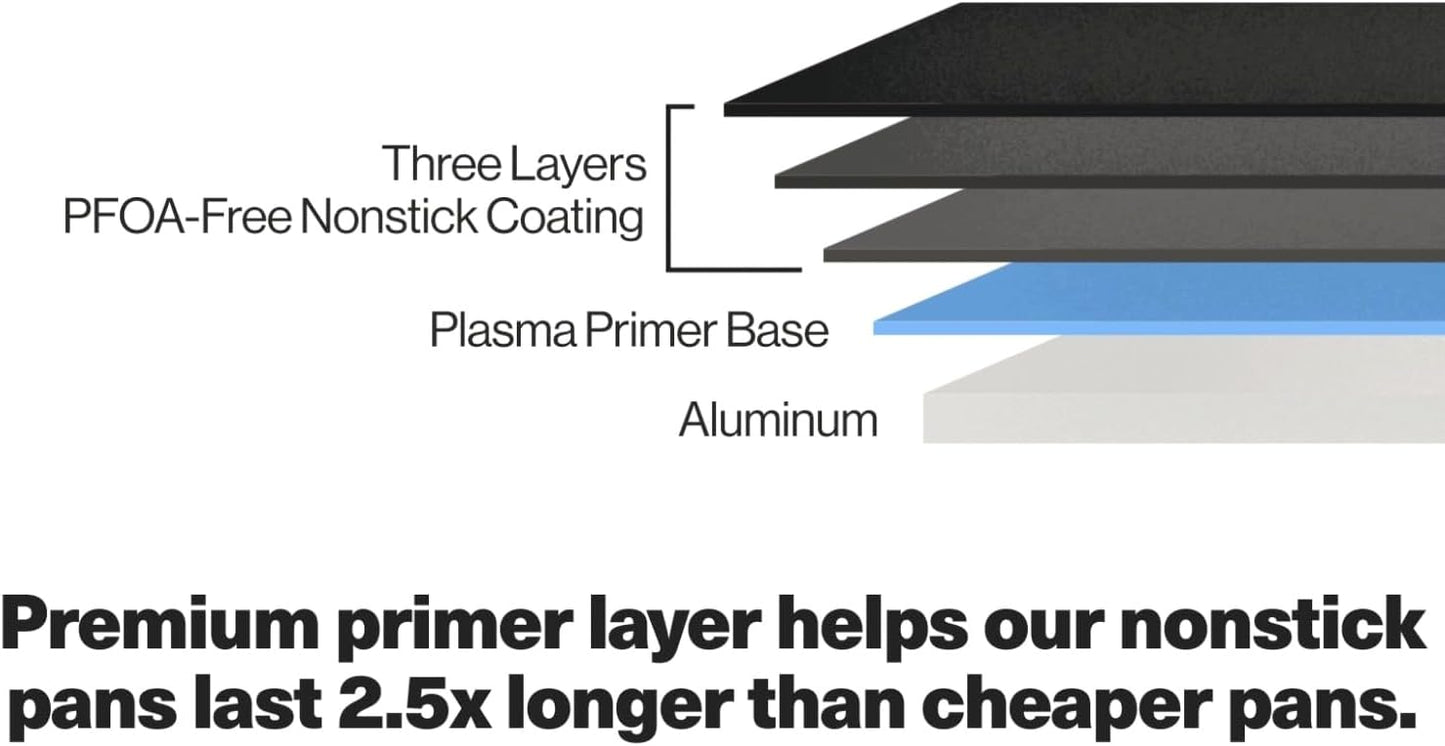 Misen Nonstick Frying Pan - Premium Skillet with PFOA-Free Coating - Ideal for Omelettes, Eggs, and Induction Cooking - Durable Aluminum Core, Warp-Resistant Design, and Oven-Safe to 450°F - 12"