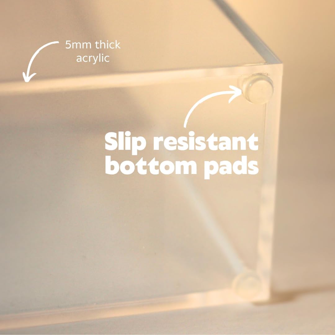 Multifold Paper Towel Dispenser Countertop(5mm-6.5" Tall) Clear Paper Towel Holder, Acrylic Folded Napkin Holder for Kitchen, Countertop C-Fold, Z-Fold, Trifold Paper Hand Towel Dispenser For Bathroom