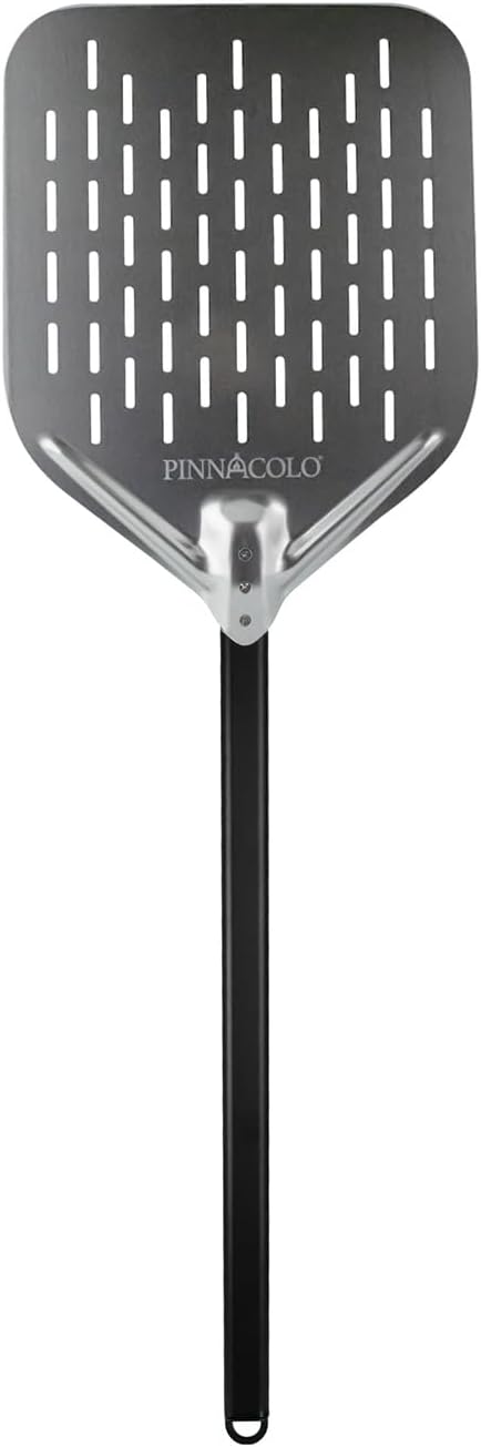 12 Inch Perforated Aluminum Pizza Peel with Handle - Lightweight and Easy to Use, Perfect for Homemade Pizza, Bread, and Pastries
