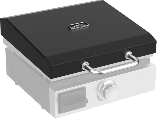 Upgraded Griddle Hinged Lid for 17" Blackstone 1971 1832 1814 1900 1650 1819 2142 1945 1939 1867 and More, Hard Cover Hood with Thermometer for Blackstone 17 Inch Griddle Accessories