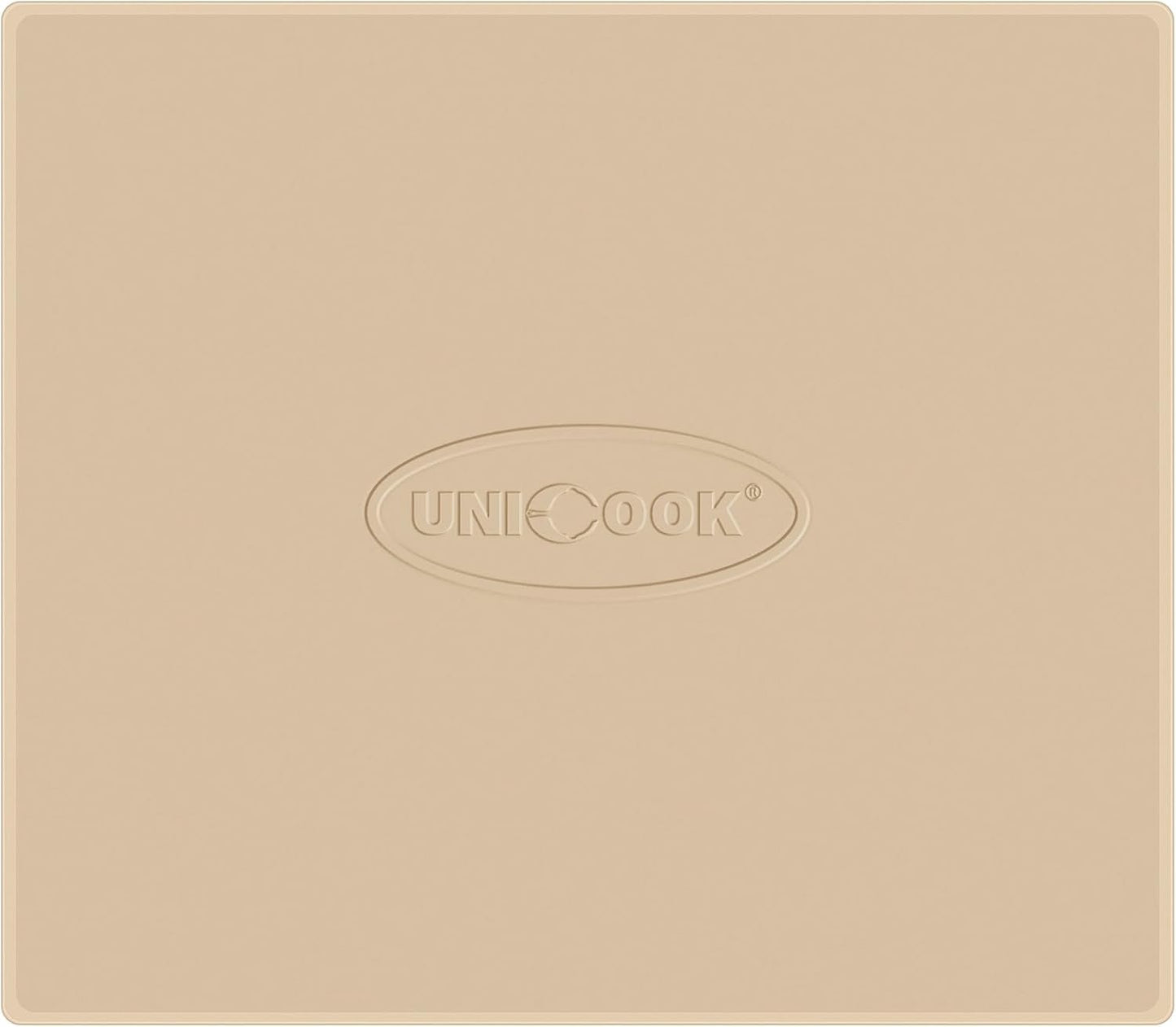 Unicook Pizza Stone for Oven and BBQ Grill, 12 x 11 Inch Rectangular Oven Grill Pizza Stone, Cordierite Baking Pan for Crispy Crusts, Thermal Shock Resistant, Including Dough Scraper