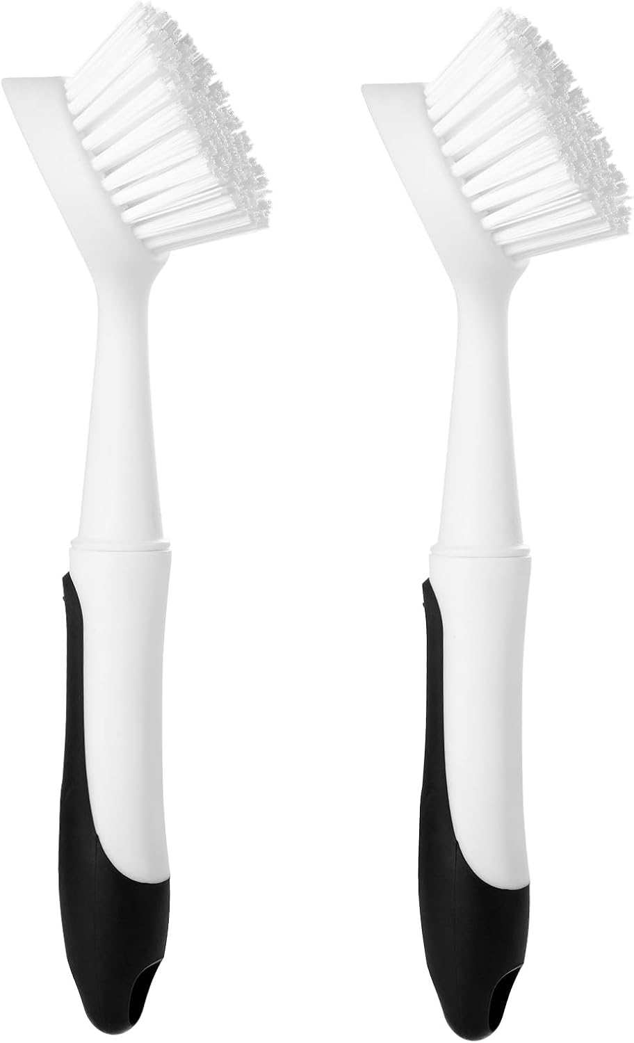 Dish Brush with Handle, Dish Scrub Brush with Built-in Scraper, Nylon Dish Scrubber, Kitchen Brushes for Dishes,Pots, Pans and Sinks 2 Pack