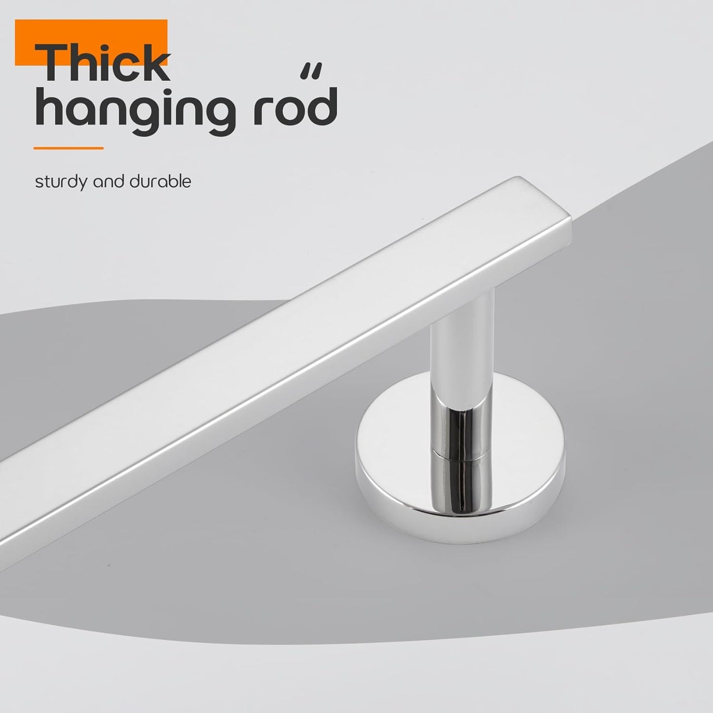 12 Inch Bathroom Towel Bar Bath Towel Rack Kitchen Towel Holder Towel Ring Wall Mounted SUS304 Stainless Steel 2 Pack Polished Chrome AN4001CH-L12-P2