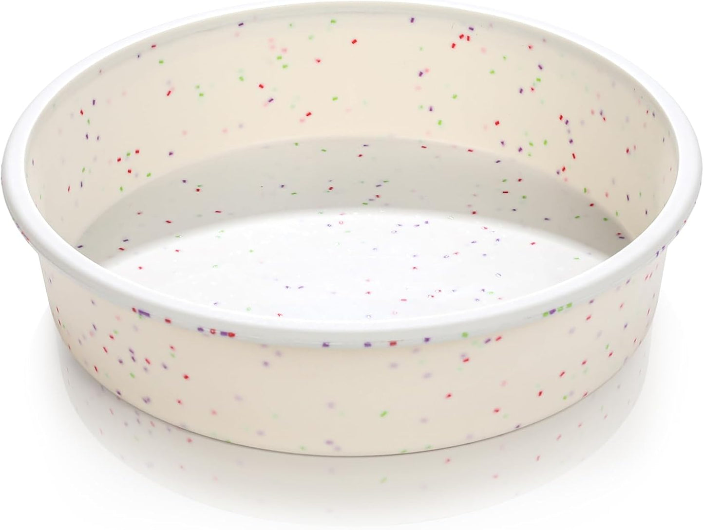 Vinino 8 Inch Silicone Round Cake Pan with Metal Reinforced Frame, Nonstick Silicone Springform Pan for Baking Suitable for Making Layers, Cheese & Chocolate Cakes