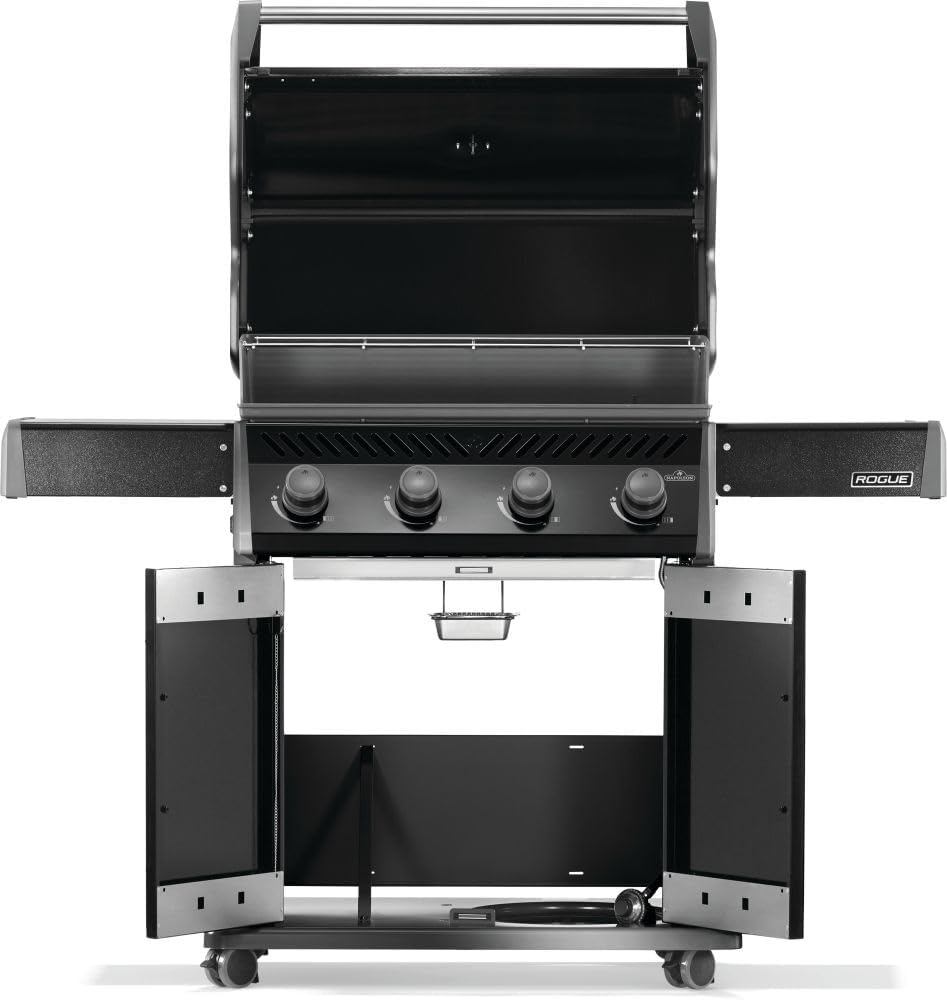 Napoleon Rogue 525 Natural Gas Grill, Black, Durable 4-Burner Cooking Surface