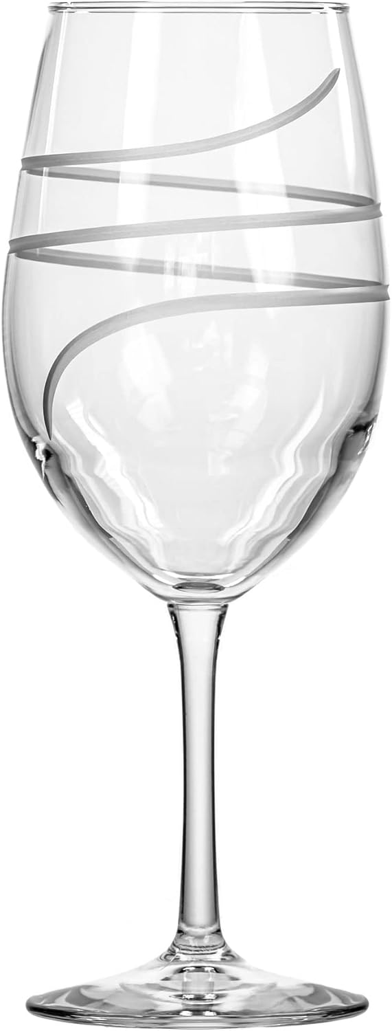 Rolf Glass Twist All Purpose Wine Glass 18 Ounce | Proudly Made in the USA | Large Wine Glasses | Lead-Free Glass | Engraved Large Wine Glasses | (Set of 2)