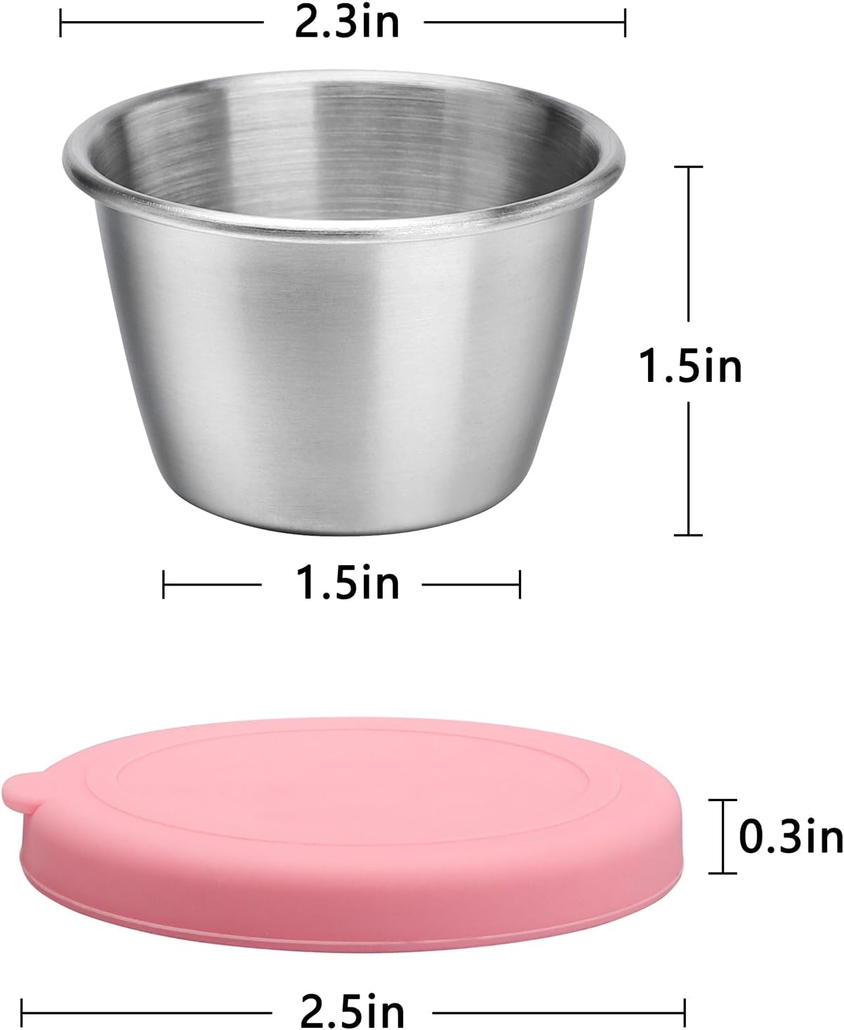 sauce cups reusable portion condiment containers small ramekin dipping sauces round bowls butter warmer small stainless steel bowl ramakan metal ramekins syrup salsa (Style01)