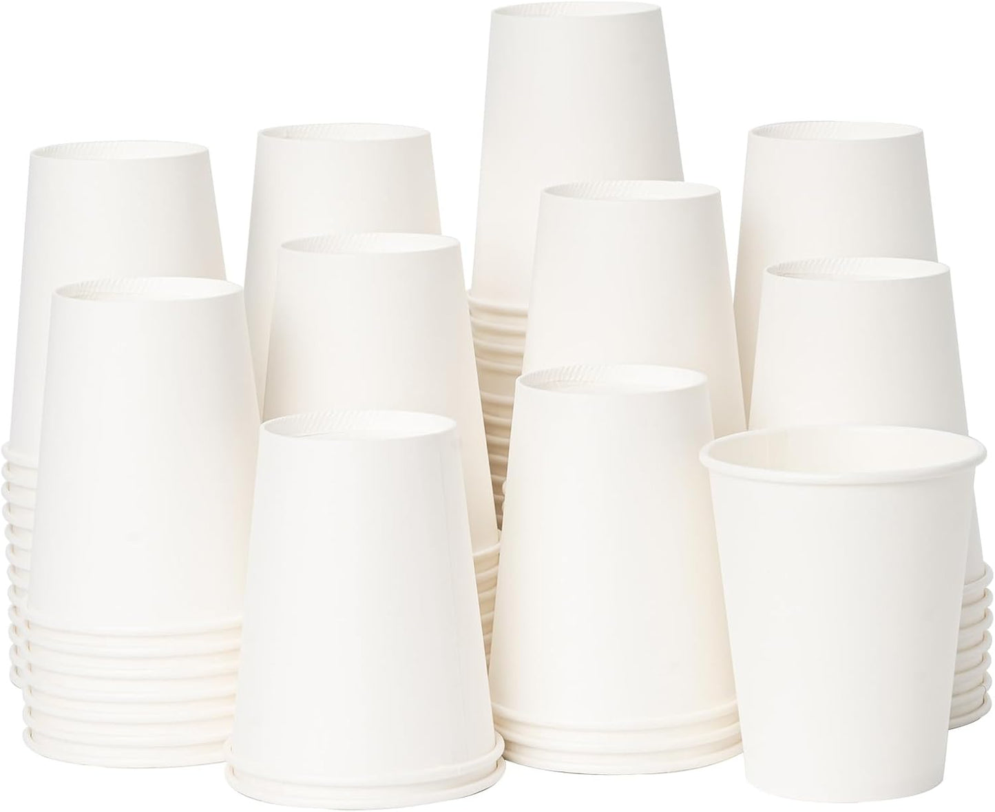 YEEHAW 8 oz 300 Pack Disposable Paper Coffee Cups, White Hot Cups for Hot Beverage Drinkings, Ideal for Cafes, Bistros, Businesses and Family