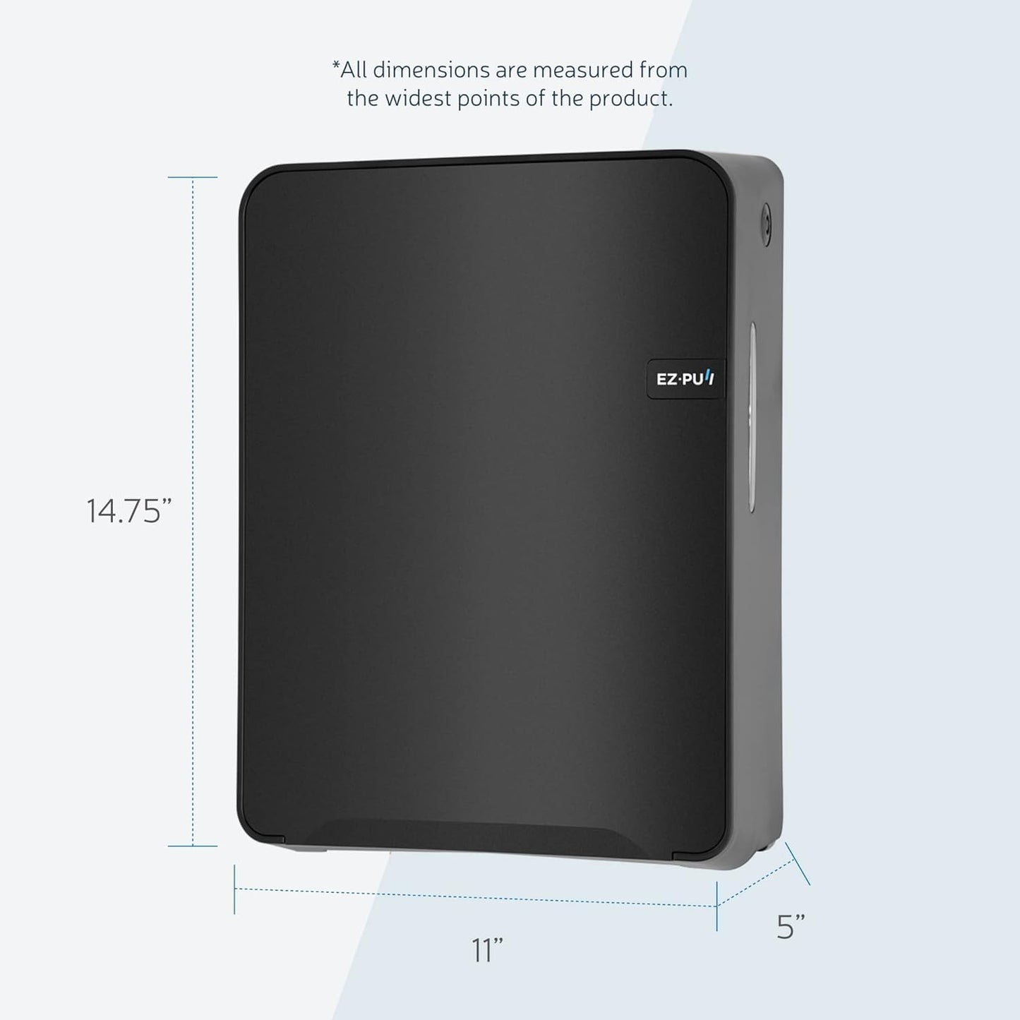 EZbrnd Wall Mount MULTIFOLD Paper Towel Dispenser for Kitchen/Bathroom/Office/RV/Airbnb, Black, 3300B-EZ