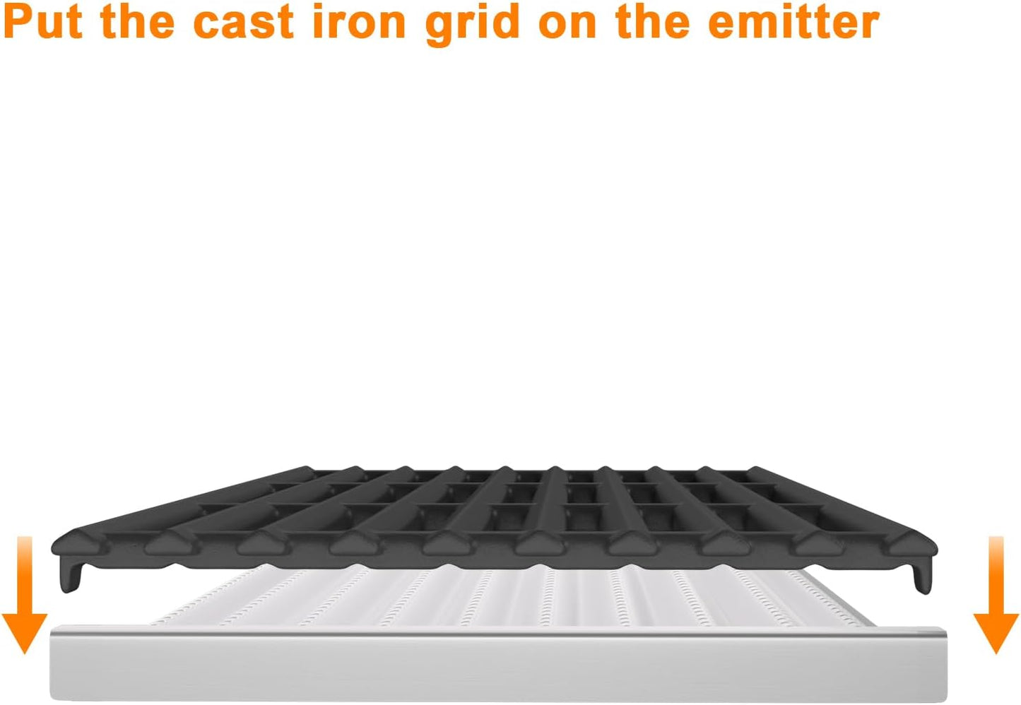 Cooking Grid Grates and Emitter Plates Replacement Parts for Charbroil TRU-Infrared Grills 3 4 Burner 463241314 433243911 463210011 463210312 G515-4700-W1, G515-4800-W1,Cast Iron