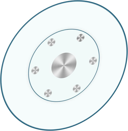 40-Inch Lazy Susan Turntable for Dining Table, Tempered Glass, 360° Rotation, Anti-Tip Design with 6 Rotating Wheels, Perfect for Parties, Weddings, and Family Dinners (40 inch)