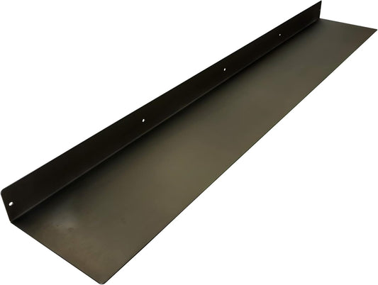 DIY CARTEL Made in USA Linear Floating Shelf - Raw Steel/Metal - Industrial Heavy Duty Metal Wall Mounted Modern Rustic Shelf Ledge (48-inch x 8-inch)