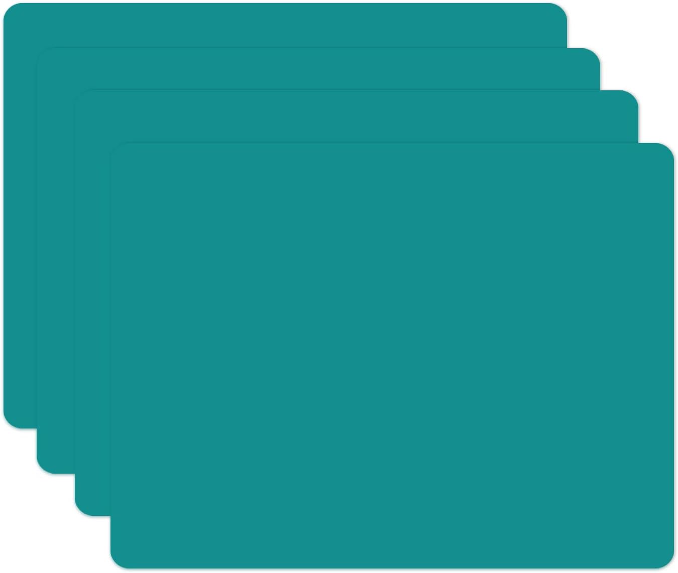 Silicone Placemats, Food-Grade Non-Slip Waterproof, Dining, Stain Resistant, Countertop Protector, Kitchen Counter Mat, Heat Resistant, Baking mat Dishwasher Safe (15.7x11.8Inch-4pack, Green)