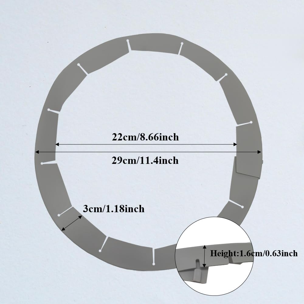 Adjustable Pie Crust Shields Baking Protectors, Silicone Cover Ring Fits 8-11.4 Inch Pies, Baking Pie Pizza Crust Shield Protector Cover for Edges (Grey-2pcs)