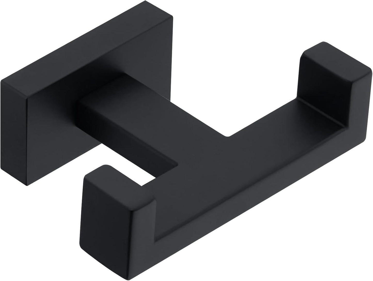 Suyar Matte Black Double Towel Hook, SUS 304 Stainless Steel Bathroom Coat Robe Hook, Hand Towel Holder for Wall