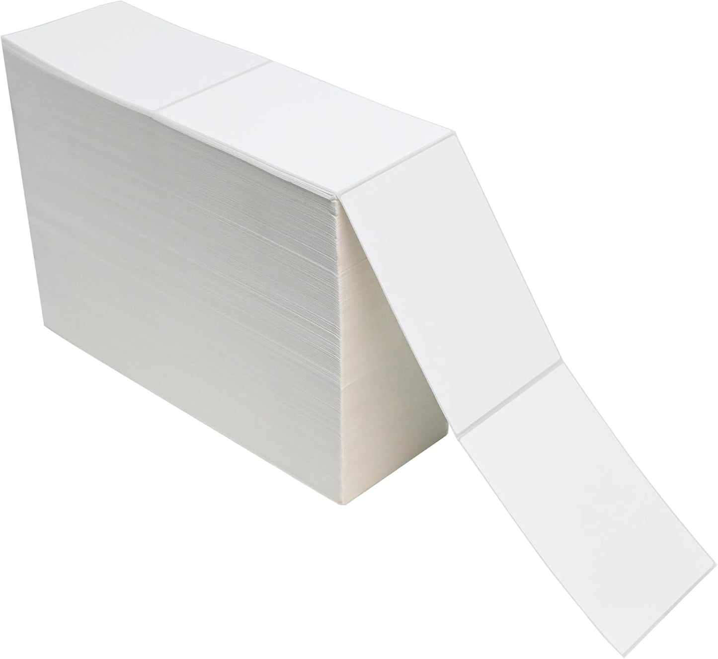 L LIKED 4000 Fanfold 4 x 6 Direct Thermal Shipping Labels, with Perforated Line, Compatible with Zebra & Rollo Printer, White, Commercial Grade