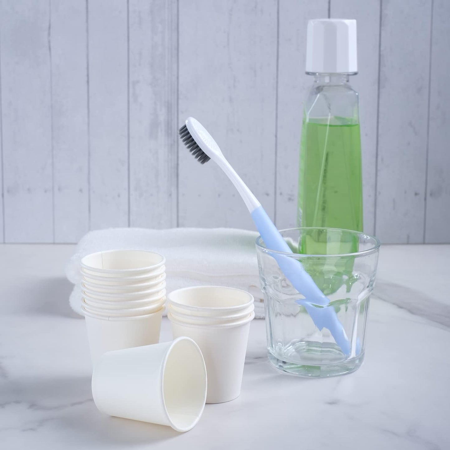 Lamosi 300 Pack 3 oz Paper Cups for Bathroom, Disposable Small Mouthwash Cup, 3oz Mini Espresso Cups for Travel, Party, Picnics, Home, Applicable to Cup Dispenser