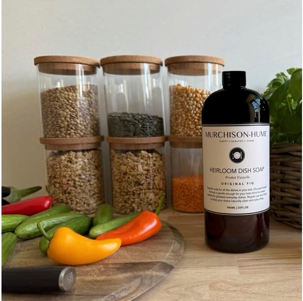 Murchison-Hume Heirloom Dish Soap, Made in Australia, Plant-Based, Non-Toxic, Biodegradable 32 Fl Oz Refill Original Fig (PET) (32 Ounce PET, Original Fig)