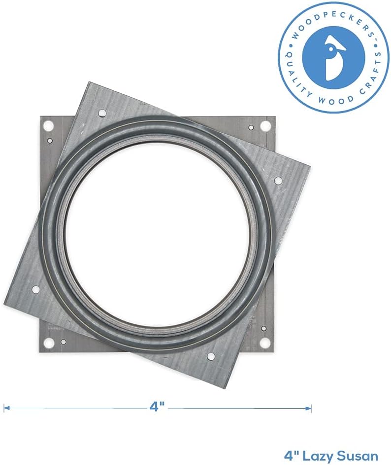 Lazy Susan Hardware, 4 inch, 350 lbs. Load Capacity, Pack of 2 Steel Lazy Susan Turntable Ball Bearing, by Woodpeckers