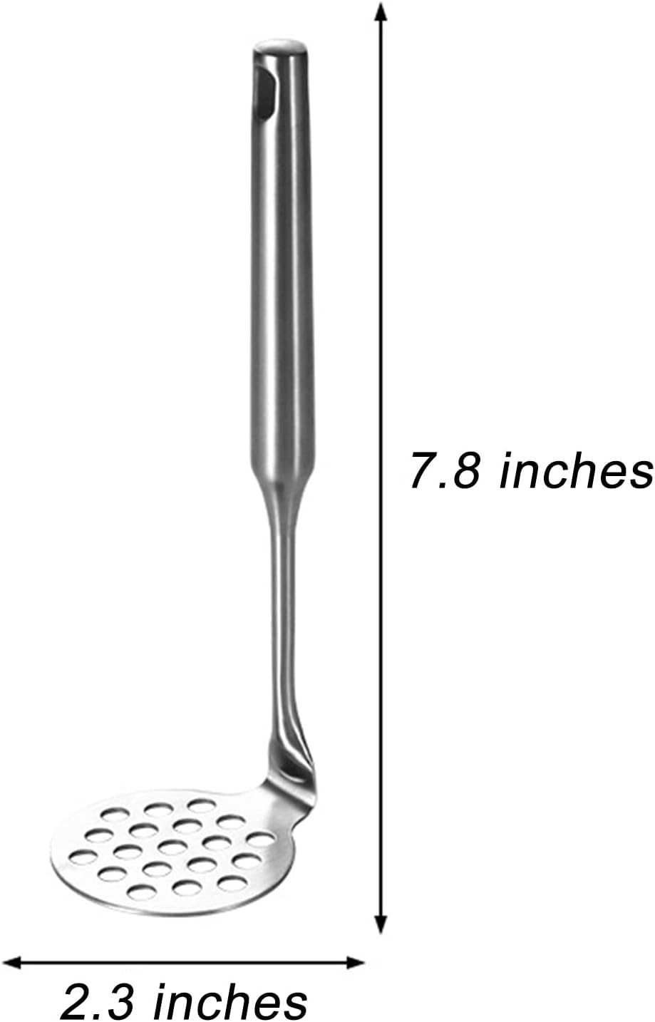 Potato Masher, Stainless Steel Potato Masher,Large Heavy Duty Metal Mashing Utensil Kitchen Tool,Silver,1 Pieces,7.8 Inch