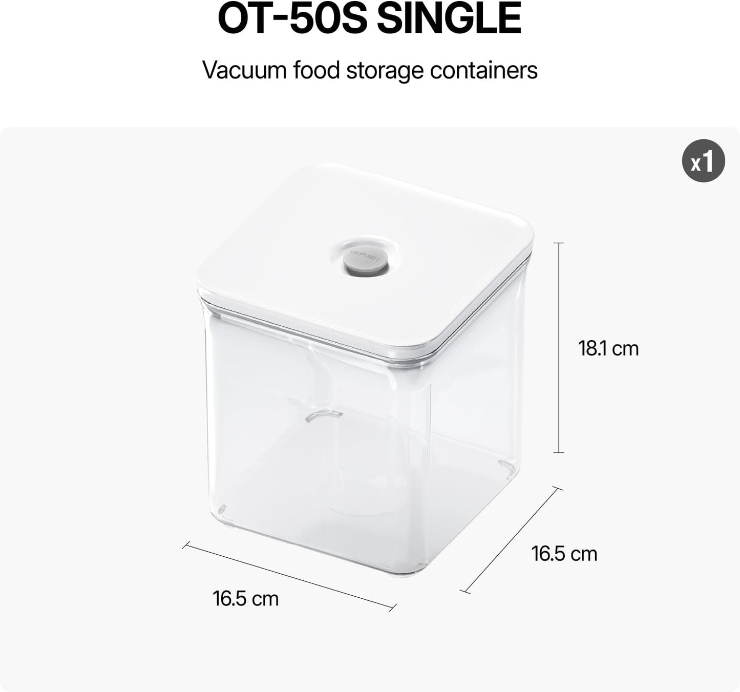 Premium Airtight Food Storage Containers, 3.28qt 1 Piece, Smart One-Click Seal Lid, No Hinges, Patented Double Silicone Lining, 100% Leak Proof, BPA-FREE, Dishwasher, Microwave Safe