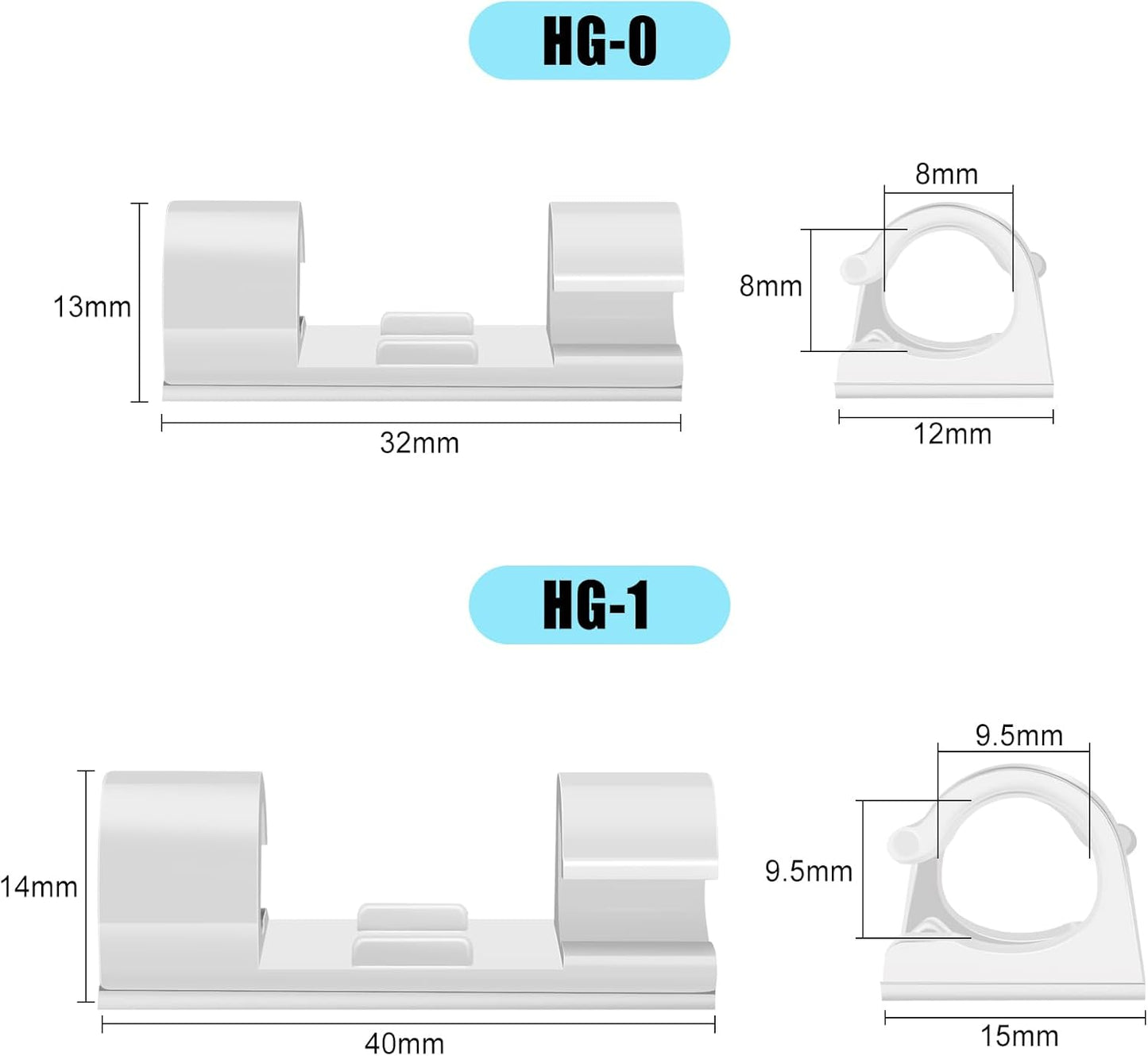 XHF 50pcs Medium Self Adhesive Cable Clips White,Wire Clips Cable Management Wire Organizer Cord Holder for Under Desk, Car, Wall, TV PC Ethernet Cable