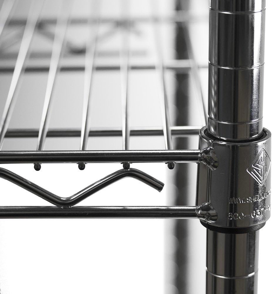 Shelving Inc. 8" d x 18" w Chrome Wire Shelving with 3 Tier Shelves, Weight Capacity 800lbs Per Shelf