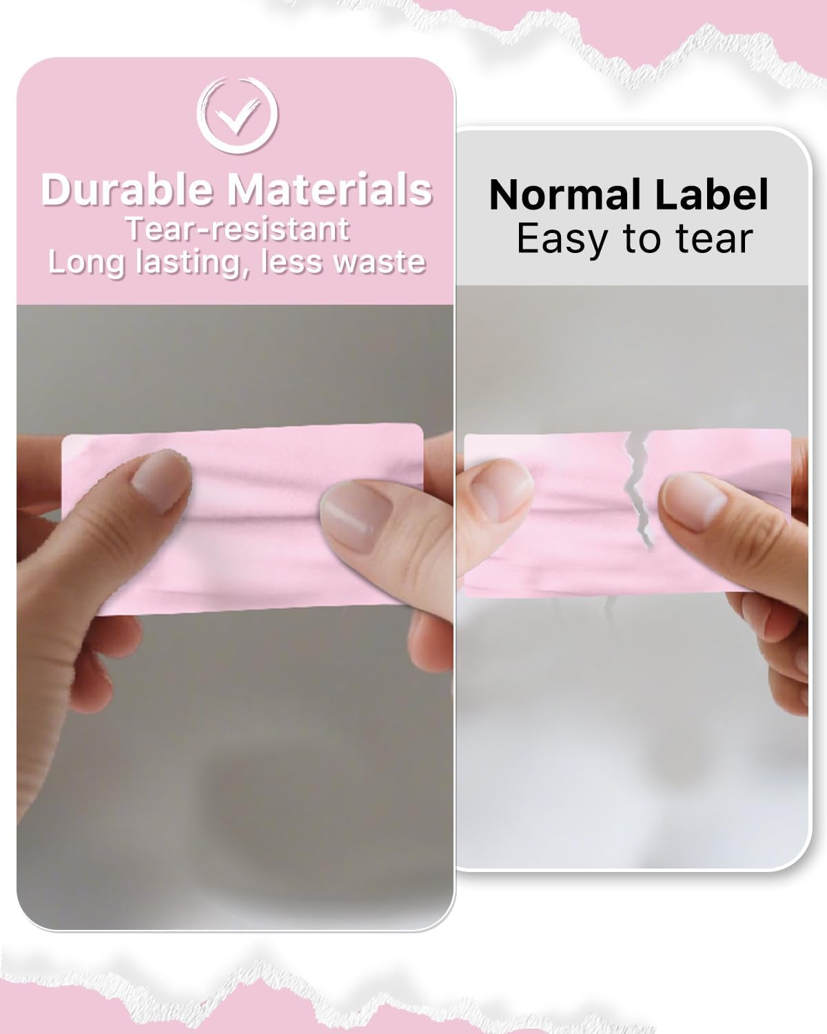 iEager 2x1 Inch Thermal Labels, Pink Rectangle Thermal Printer Stickers, Durable Shipping Label Printer Sticker for Barcode, Name, Address, 1000 Labels/Roll