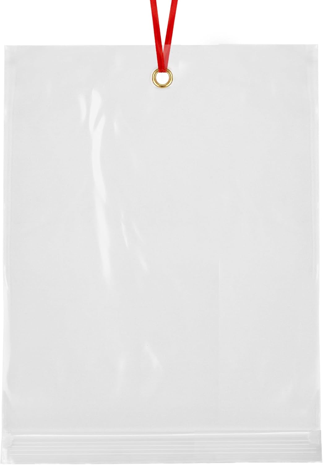 GPI - 10" x 13" Reclosable Zip Bags with Bottom Hang-hole & Pre-inserted 12" Twist-tie. 4 Mil Heavy-duty Resealable Zipper Baggy with Grommet/Metal Eyelet for Hanging (Insert Size 10x11.5) 100 Pack